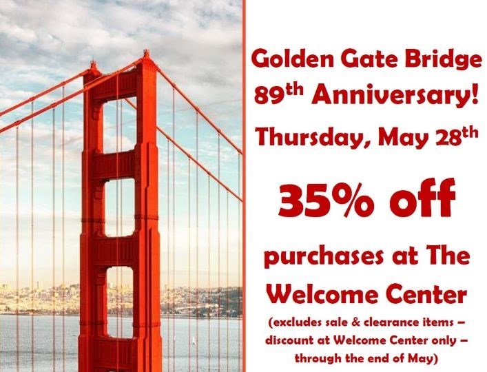 Golden Gate Bridge Anniversary Welcome Center Sale